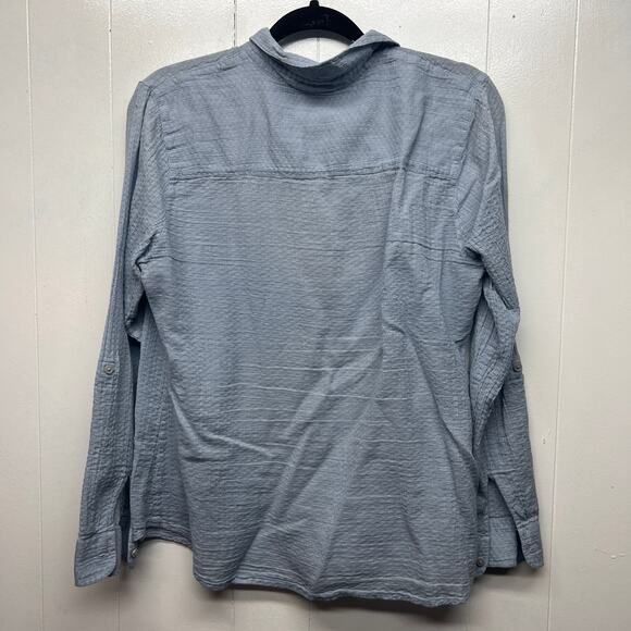 Eddie Bauer Classic Fit Women's Blue Shirt Size Large Button Front Breathable - Picture 6 of 9